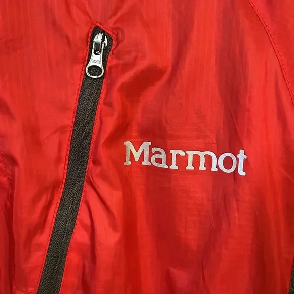 Marmot Wind Breaker Jacket Red & Gray Outdoor Spring Running‎ Hiking Camping - Picture 5 of 11